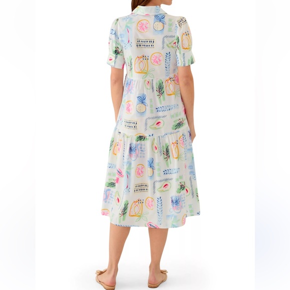 Crown & Ivy Multicolor Fruit Printed Shirt Dress Size XXL - Picture 2 of 11